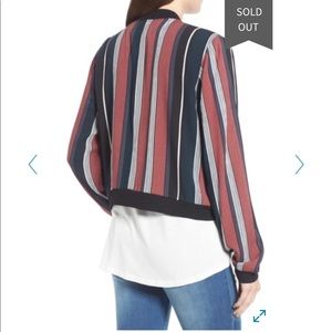 Striped lightweight bomber jacket